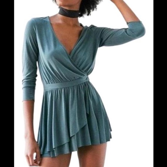 silence + noise Pants - Silence + Noise Short Romper Green Small